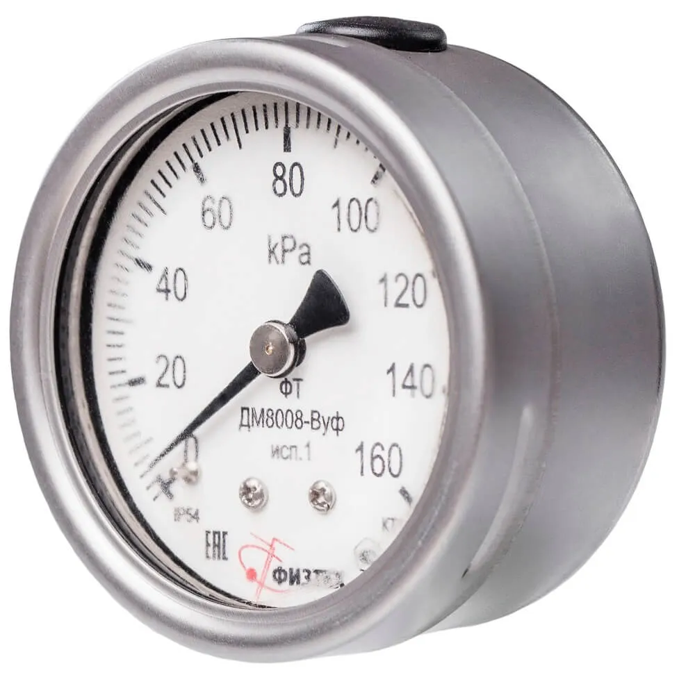 Вакуумметры, мановакуумметры, манометры виброустойчивые ДВ8008-ВУф, ДА8008-ВУф, ДМ8008-ВУф исп 1 (Диаметр: 63 мм)