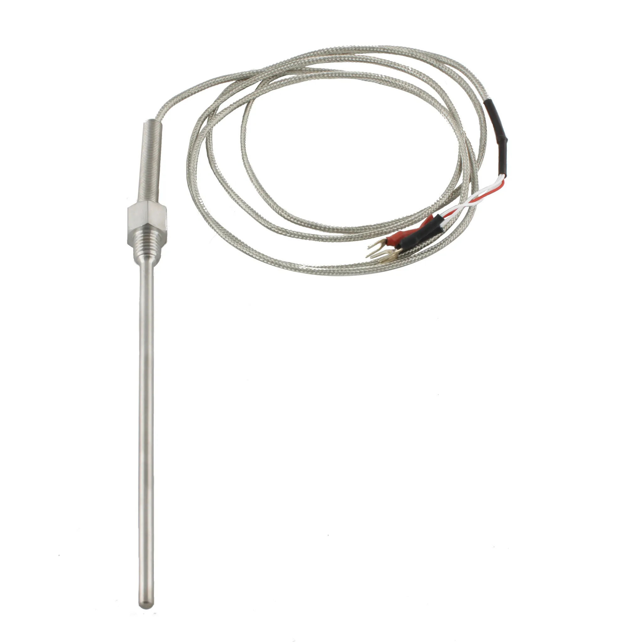 INNOCONT Датчик температуры с кабелем, исполнение N, спай Pt100, раб. часть: диаметр 4,8мм длина 150мм, резьба М10x1,5, длина кабеля 1.5м TS-W-N-Pt100-4,8-150-1,5-M10x1,5