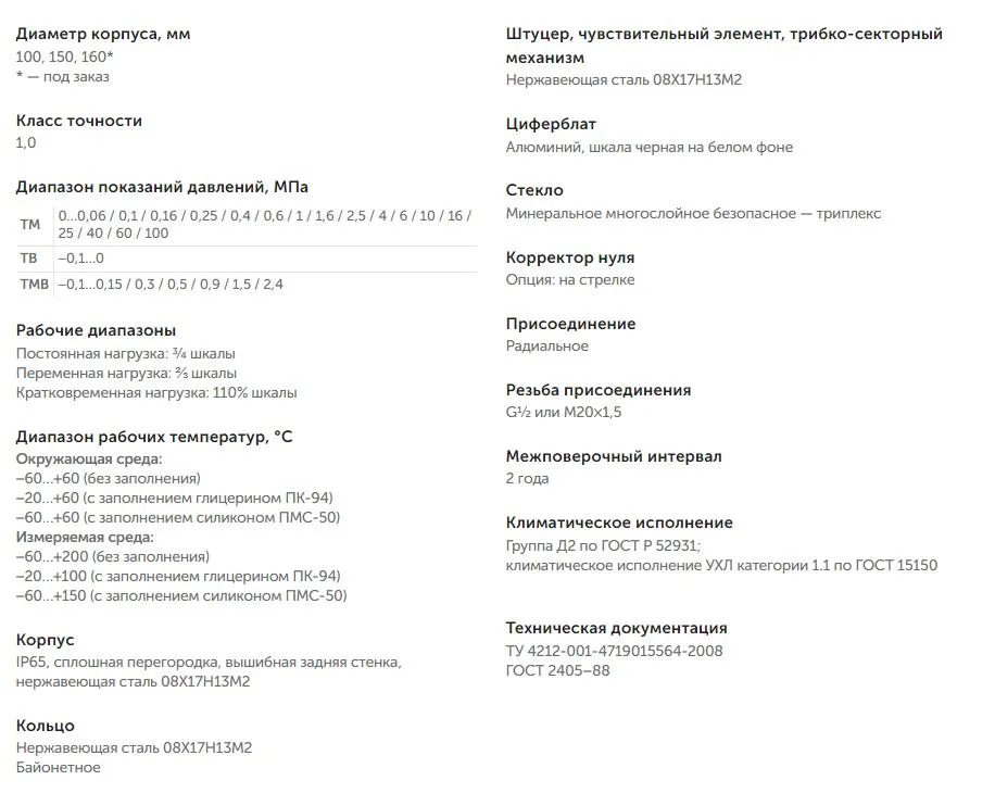 Характеристики