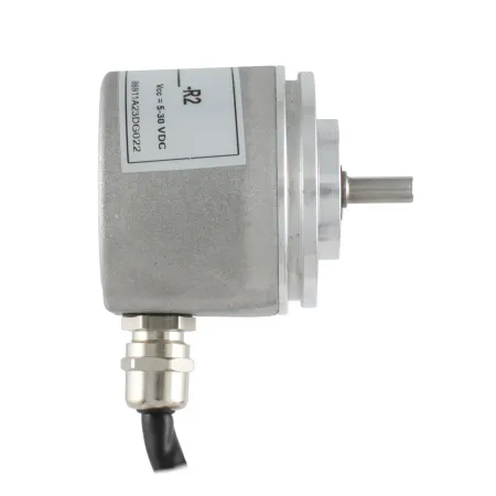 Инкрементальный программируемый энкодер D=50мм, выступающий вал 8мм, 3000 имп/об, сервофланец, 5…30VDC, выход TTL/HT