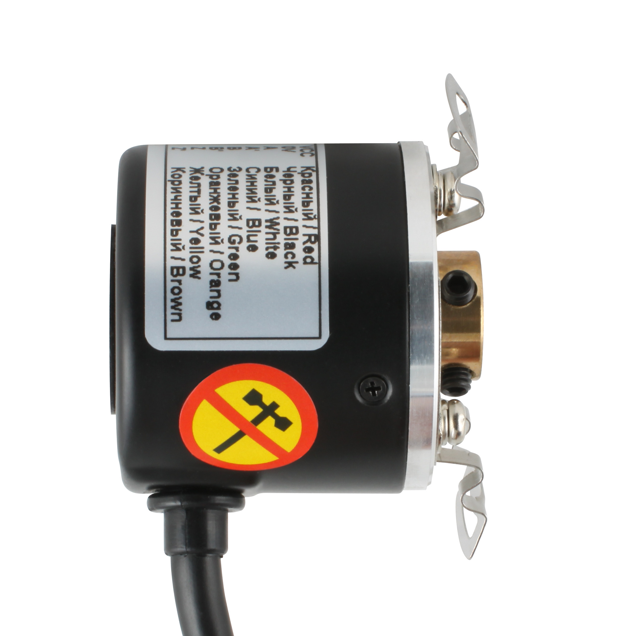 Инкрементальный энкодер D=40мм, полый вал 6мм, 2048 имп/об, 5VDC, выход TTL, IP54, -20…+80°C, радиальный кабель 2м