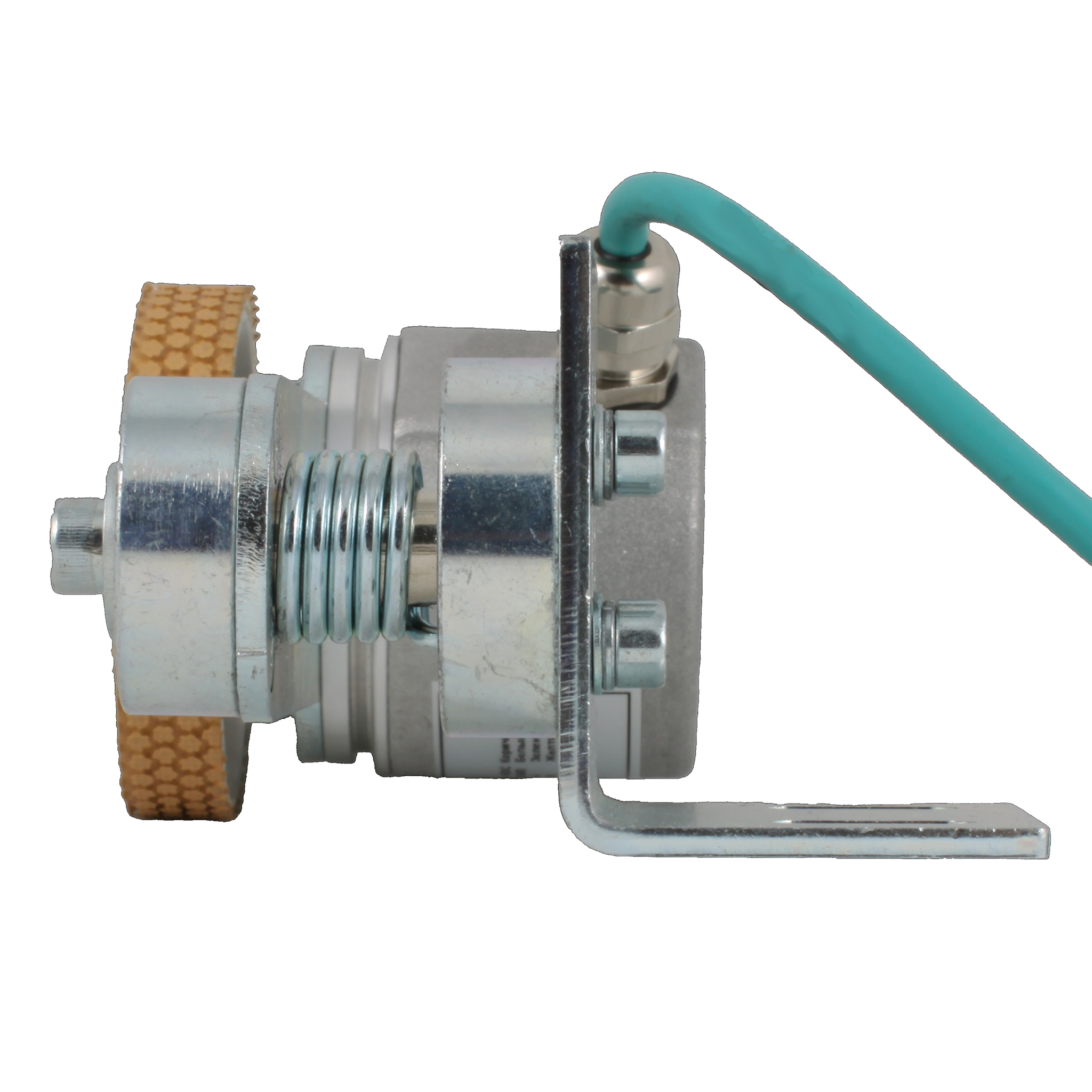 Инкрементальный энкодер D=50мм с мерным колесом L=200мм, контактная поверхность - резина, профиль ребристый, 1имп/0,5мм, 5…30VDC, выход HTL, IP64, -20…+85°C, радиальный кабель 2м