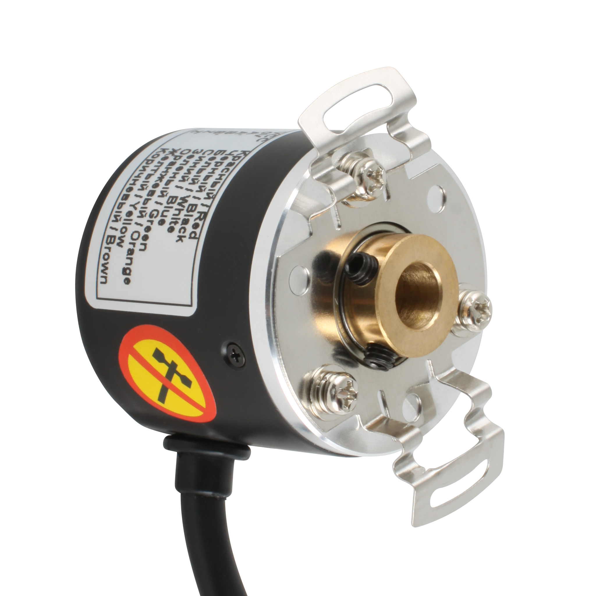 Инкрементальный энкодер D=40мм, полый вал 6мм, 2048 имп/об, 5VDC, выход TTL, IP54, -20…+80°C, радиальный кабель 2м